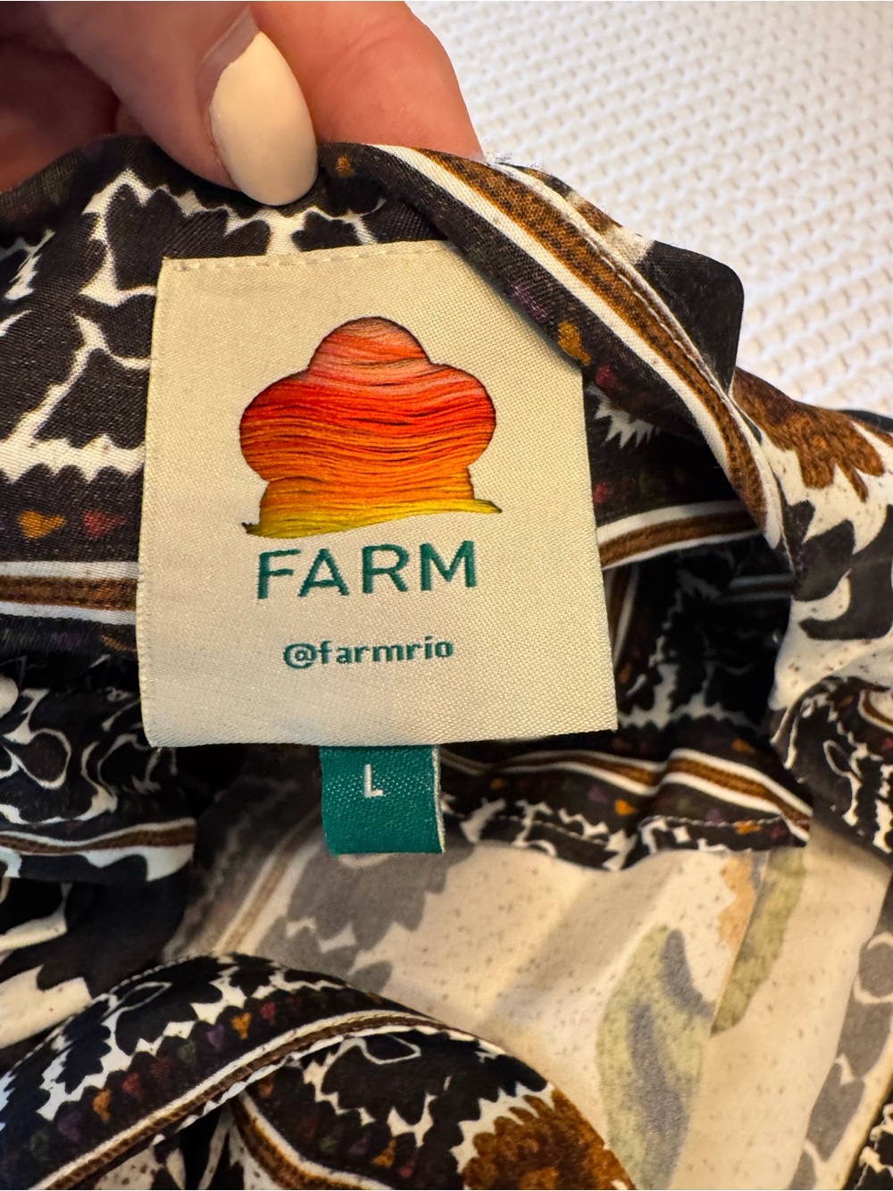 Farm Rio Floral Ivory and Black Multi Open-Front Cardigan - Picture 7 of 9